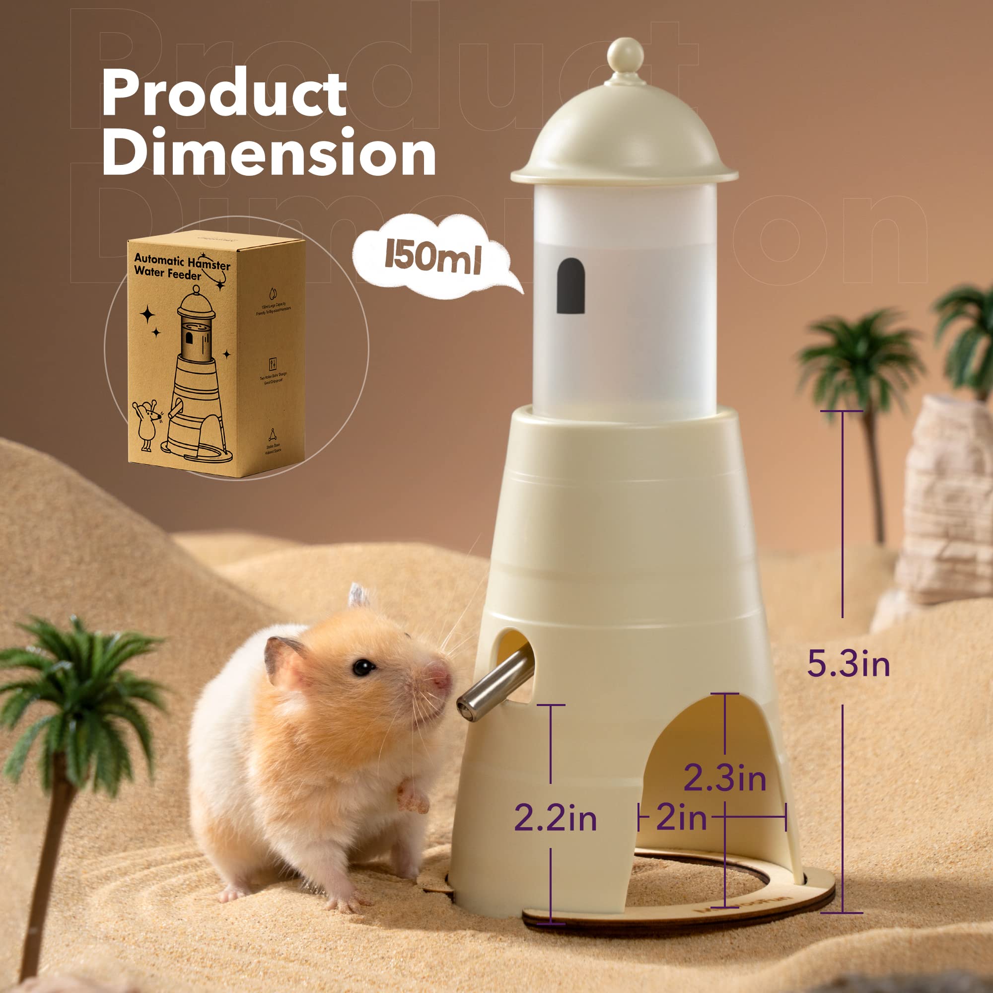 Hamster Water Bottle is a must-have for your furry friend. This convenient and comfortable solution provides 150ml of water, a sturdy stand, and a hideout space for your dwarf hamsters or gerbils. Keep your pets happy and hydrated!